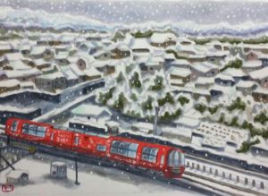 高田寺町の雪景色と雪月花